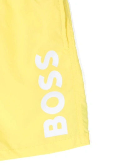 Hugo Boss Shorts Da Bagno Con Logo In Yellow