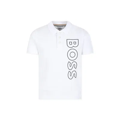 Hugo Boss Kids' Shorts Sleeves Polo Bianco