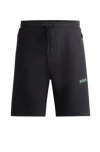 Hugo Boss Shorts With 3d-molded Logo In Dark Grey