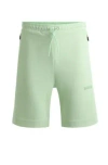 Hugo Boss Shorts With 3d-molded Logo In Light Green