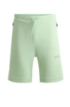 Hugo Boss Cotton-blend Shorts With 3d-moulded Logo In Green
