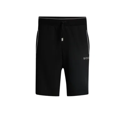 Hugo Boss Shorts With Contrast Piping In Black