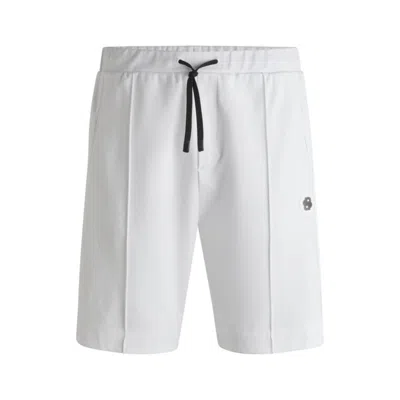 Hugo Boss Shorts With Double B Monogram In White