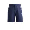 Hugo Boss Shorts With Embroidered Logo And Contrast Piping In Blue