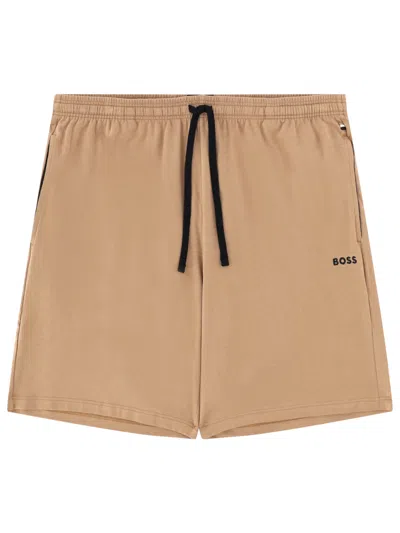 Hugo Boss Shorts With Logo In Brown