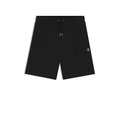 Hugo Boss Shorts With Stacked-logo Trim In Black