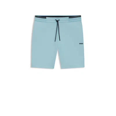 Hugo Boss Shorts With Stripe Details In Blue