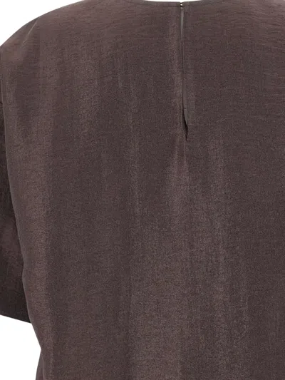 Hugo Boss Short-sleeve Blouse In Brown