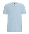 Hugo Boss T-shirt With Bubble-jacquard Structure In Blue