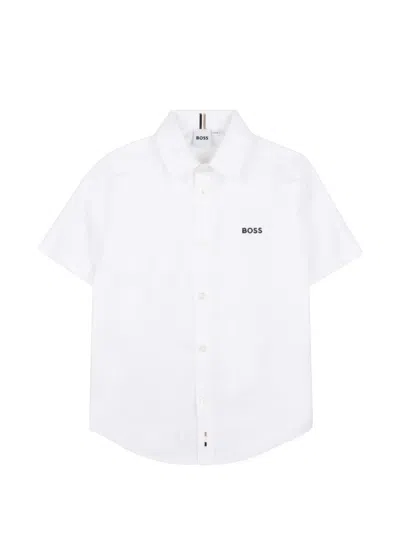 Hugo Boss Kids' Short-sleeved Shirt In White