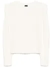 Hugo Boss Shoulder-detail Knitted Sweater In White