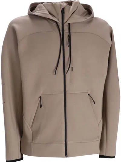 Hugo Boss Sicon Deserttech Hoodie In Neutrals