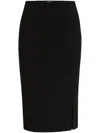 Hugo Boss Pencil Skirt In Stretch Fabric With Front Slit In Black