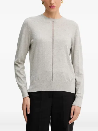 Hugo Boss Side-slits Sweater In White