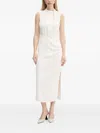 Hugo Boss Side-split Midi Dress In White