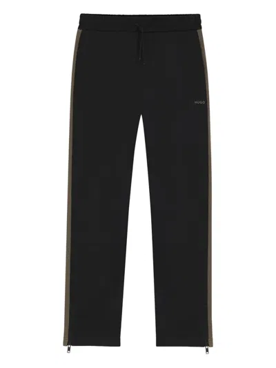 Hugo Boss Side-stripe Drawstring Sweatpants In Black