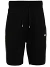 Hugo Boss Side-stripe Logo-embroidered Track Shorts In Black