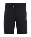 Hugo Boss Side-stripe Logo-embroidered Track Shorts In Black