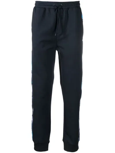 Hugo Boss Side Stripe-print Track Pants In Blue