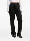 Hugo Boss Side-stripe Satin Trousers In Black