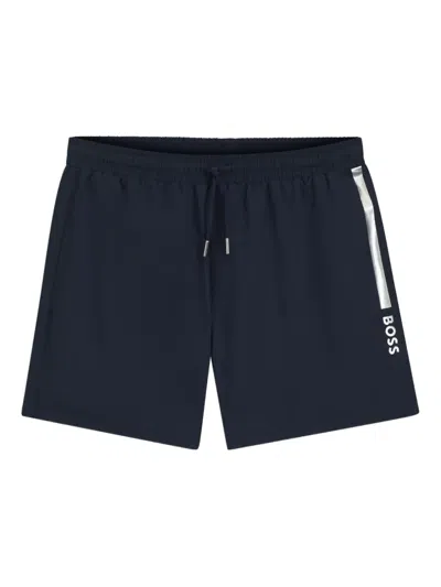 Hugo Boss Side-stripe Swim Shorts In Blue