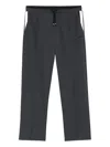 Hugo Boss Relaxed-fit Tracksuit Bottoms In Quilted Jacquard In Gray