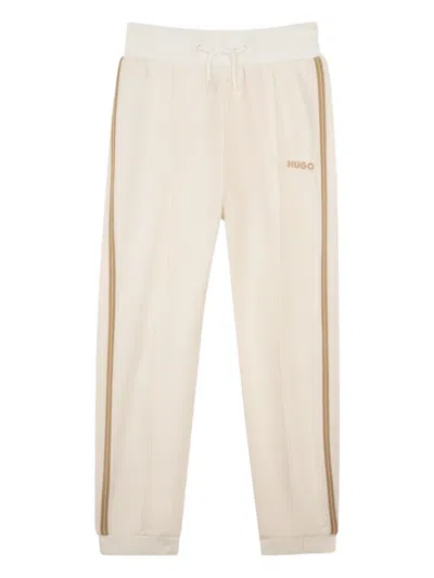 Hugo Boss Kids' Side-stripe Track Pants In Neutral