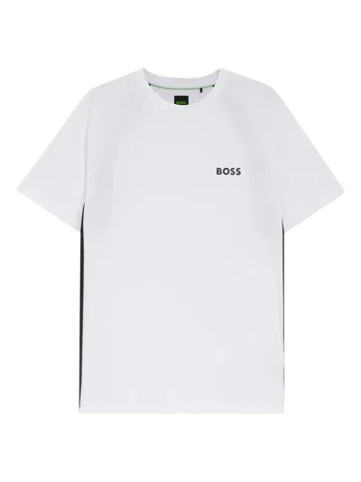 Hugo Boss T-shirt Mit Seitenstreifen In White