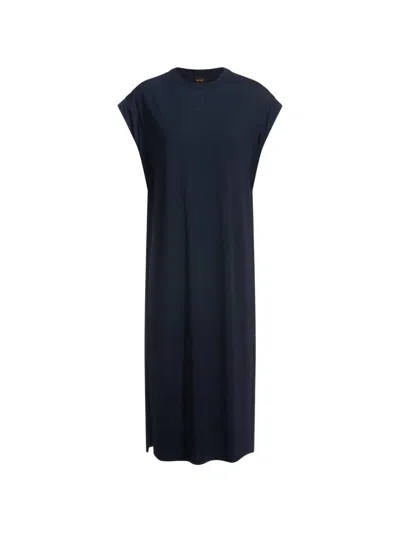 Hugo Boss Side-slit Midi Dress In Blue