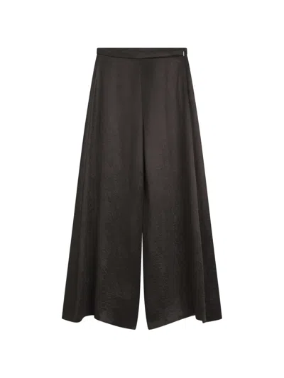 Hugo Boss Relaxed-fit Trousers In Lustrous Twill In Black