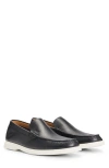 Hugo Boss Logo Embossed Loafers In Black