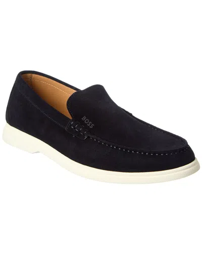 Hugo Boss Sienne Suede Loafer In Blue