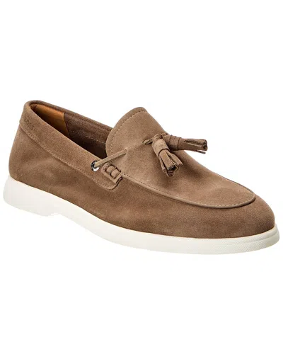Hugo Boss Sienne Suede Moccasin In Brown
