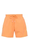 Hugo Boss Badeshorts Mit Signature-streifen In Orange
