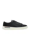 Hugo Boss Double-monogram Trainers In Suede And Leather In Black