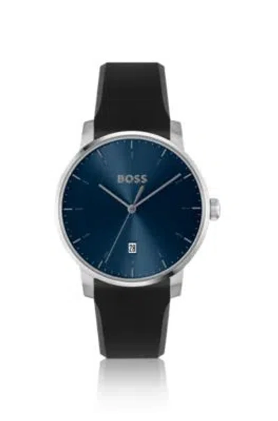 HUGO BOSS SILICONE-STRAP WATCH WITH BLUE DIAL MEN'S WATCHES