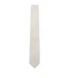 Hugo Boss Silk-blend Jacquard Tie In White
