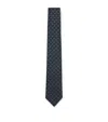 Hugo Boss Silk-blend Patterned Tie In Blue