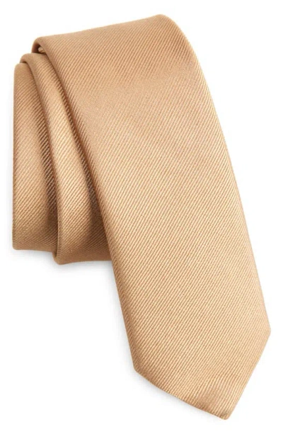 Hugo Boss Silk Blend Tie In Medium Beige