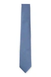 Hugo Boss Silk-blend Tie With Jacquard Micro Pattern In Light Blue