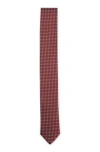 Hugo Boss Silk-blend Tie With Jacquard-woven Pattern In Brown