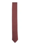 Hugo Boss Silk-blend Tie With Jacquard-woven Pattern In Dark Red