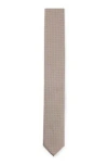 Hugo Boss Silk-blend Tie With Jacquard-woven Pattern In Light Beige