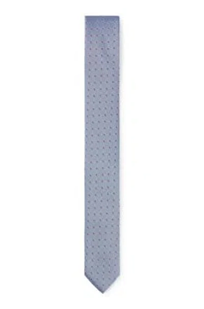 Hugo Boss Silk-blend Tie With Jacquard-woven Pattern In Light Blue
