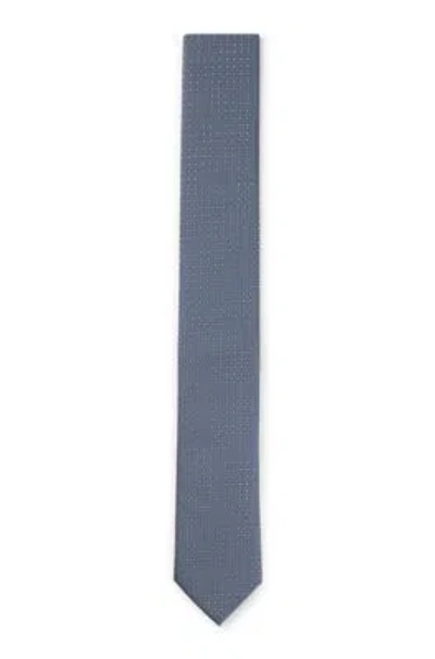 Hugo Boss Silk-blend Tie With Jacquard-woven Pattern In Light Blue