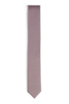 Hugo Boss Silk-blend Tie With Jacquard-woven Pattern In Light Pink