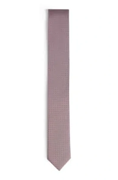 Hugo Boss Silk-blend Tie With Jacquard-woven Pattern In Light Pink