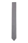 Hugo Boss Silk-blend Tie With Jacquard-woven Pattern In Silver