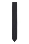 Hugo Boss Silk-blend Tie With Metalized Fibers In Black