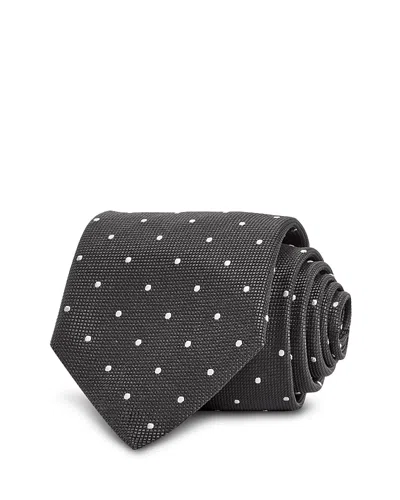 Hugo Boss Silk Classic Dot Tie In Gray